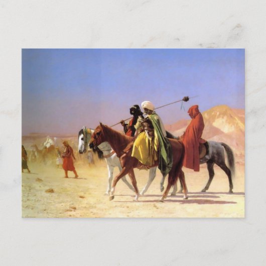 Postale Arabes traversant le désert par Gerome Carte posta (Devant)