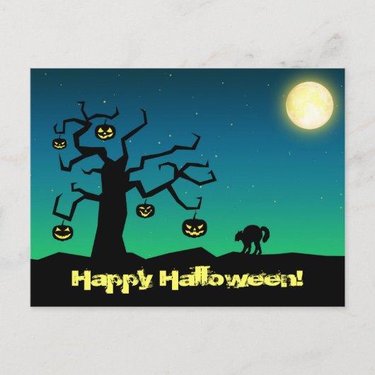 Postale Arbre Citrouille Halloween éffrayant - Carte posta (Devant)