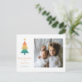 Postale Arbre de Noël au crépuscule Carte de vœux (Debout devant)