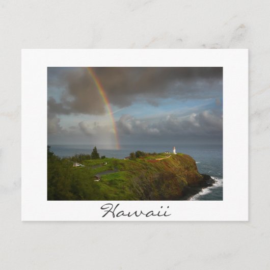 Postale Arc en ciel sur le phare de Kilauea Hawaii carte p (Devant)