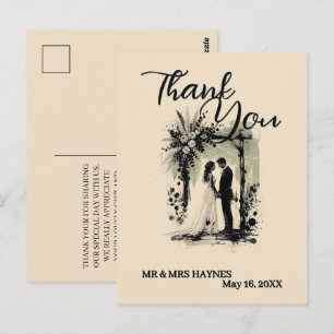 Postale Arche de mariage bohème Carte de remerciement avec
