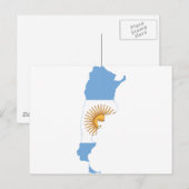 Postale Argentine Carte du drapeau AR (Devant / Derrière)