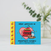 Postale Arrive dans la carte de recettes de cuisine de gra (Debout devant)