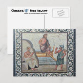 Postale Arrivée de Asklepios Mosaic Kos Island Carte posta (Devant / Derrière)