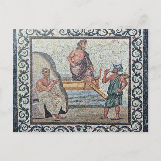 Postale Arrivée de Asklepios Mosaic Kos Island Carte posta (Devant)