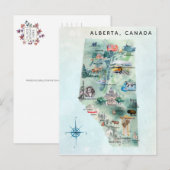 Postale Art de carte illustrée de l'Alberta Canada à l'aqu (Devant / Derrière)