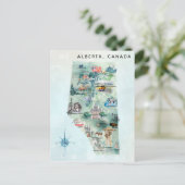 Postale Art de carte illustrée de l'Alberta Canada à l'aqu (Debout devant)