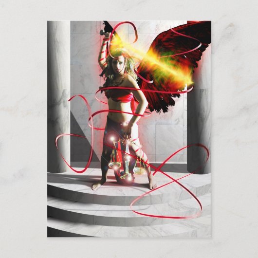 Postale Art de la carte Tarot Justice (Devant)