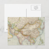 Postale Asien - Carte de l'Asie (Devant / Derrière)