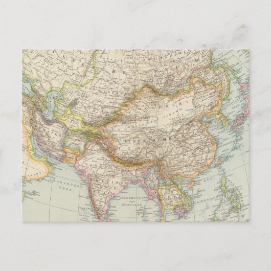Postale Asien - Carte de l'Asie (Devant)