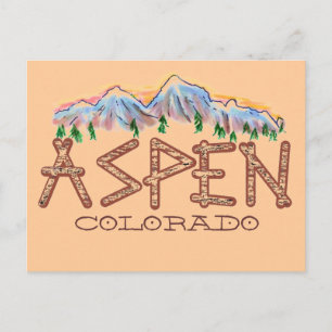 Postale Aspen Colorado rustique arbre montagne carte posta
