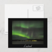 Postale Aurora borealis dans le ciel noir texte carte post (Devant / Derrière)