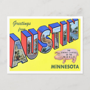 Postale Austin, Minnesota Vintage Big Lettres Carte postal