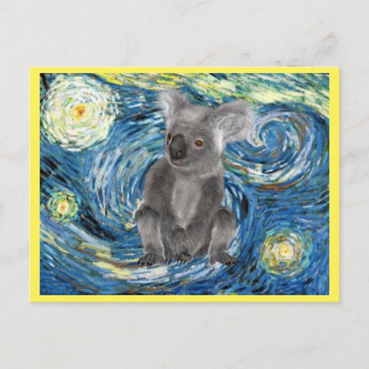 Postale Australie Koala dans Starry Night Spock carte post (Devant)