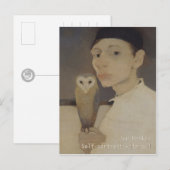 Postale Auto-portrait Jan Mankes avec owl CC0687 Carte pos (Devant / Derrière)
