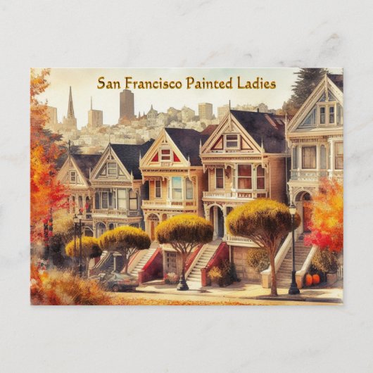 Postale Automne à San Francisco Victorian Homes Carte post (Devant)