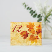 Postale automne feuilles mariage carte de siège (Debout devant)