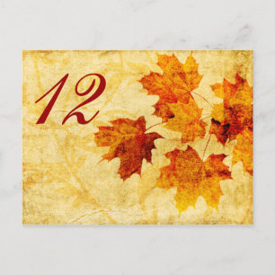 Postale automne feuilles mariage carte de siège