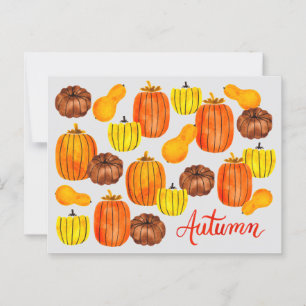 Postale Automne Harvest Watercolor Citrouilles Carte posta