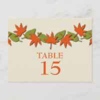 Automne Quitte la table de bordure Carte postale, 