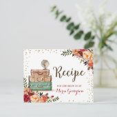 Postale Automne Rouge Marsala Voyage Thème Recette Carte (Debout devant)