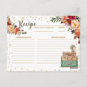 Postale Automne Rouge Marsala Voyage Thème Recette Carte (Dos)