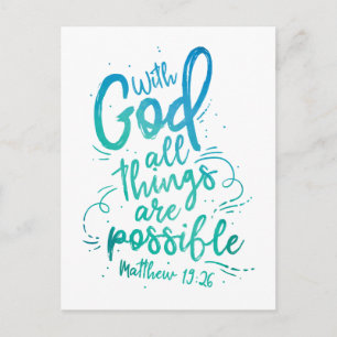 Postale Avec Dieu toutes les choses sont possibles Carte p