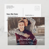 Postale AVENTURE COMMENCE | enregistrer la date carte post (Devant / Derrière)