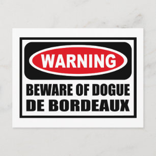 Postale Avertissement MÉFIQUE DE DOGUE DE BORDEAUX Carte p
