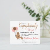 Postale Baby shower Capybara honorant l'invitation | carte (Debout devant)