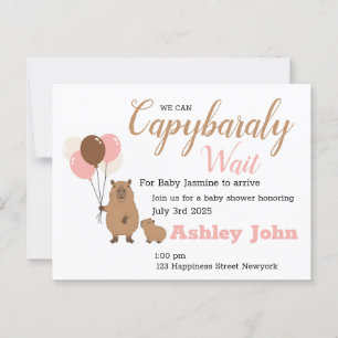Postale Baby shower Capybara honorant l'invitation carte