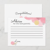 Postale Baby shower de bulles roses - Carte de conseil (Devant / Derrière)