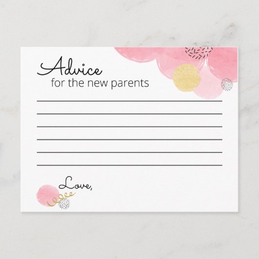 Postale Baby shower de bulles roses - Carte de conseil (Devant)