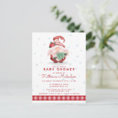 Postale Baby shower | Joyeux Noël Plaid Gnome Carte postal (Debout devant)