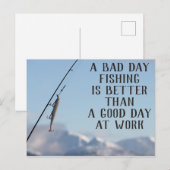 Postale Bad Day Fishing Mieux que Good Day Work Carte post (Devant / Derrière)