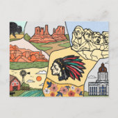 Postale Badlands Mont Rushmore Black Hills carte du Dakota (Devant)
