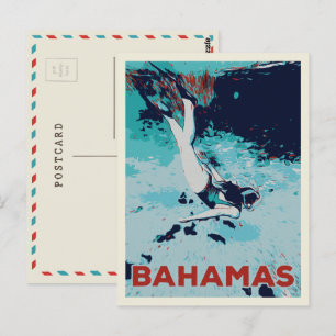 Postale Bahamas Carribean, plongée sous-marine Carte posta