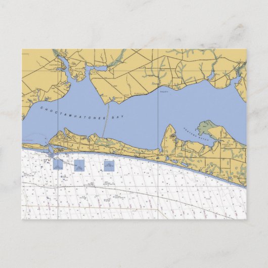 Postale Baie Choctawhatchee, FL Carte Nautique (Devant)