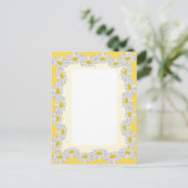 Postale Baisson blanc vierge avec carte jaune citron (Debout devant)