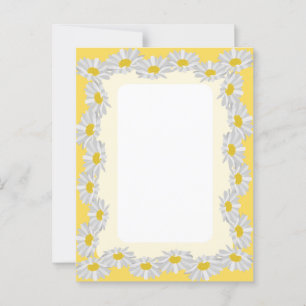 Postale Baisson blanc vierge avec carte jaune citron