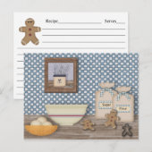 Postale Baking Gingerbread Hommes Recette Carte (Devant / Derrière)