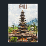 Postale Bali Indonésie Ulun Danu Beratan Temple Carte post<br><div class="desc">Cette magnifique oeuvre d'art présente le temple Ulun Danu Beratan à Bali en Indonésie dans le sud-est de l'asie. Le mot Ulun est balinais et signifie bord tandis que Danu qui signifie lac.</div>