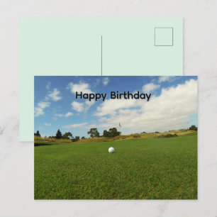 Postale Balle de golf sur le green, carte d'anniversaire