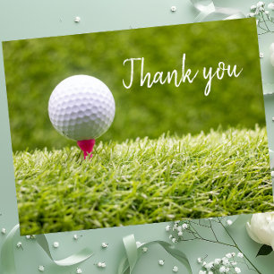Postale Balle de golf sur tee Carte de remerciement
