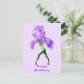 Postale Ballerina Iris Flower Ballet Dancer Carte Annivers (Debout devant)