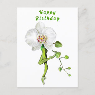 Postale Ballerina Orchid Ballet Dancer Anniversaire Carte