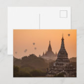 Postale Ballons à air chaud sur Bagan dans la carte postal (Devant / Derrière)