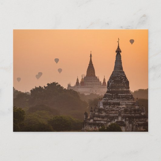 Postale Ballons à air chaud sur Bagan dans la carte postal (Devant)