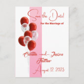 Postale Ballons rouges. Élégant Enregistrer la carte Date (Devant)