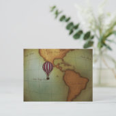 Postale Ballotte à air chaud au-dessus de la carte de l'hé (Debout devant)